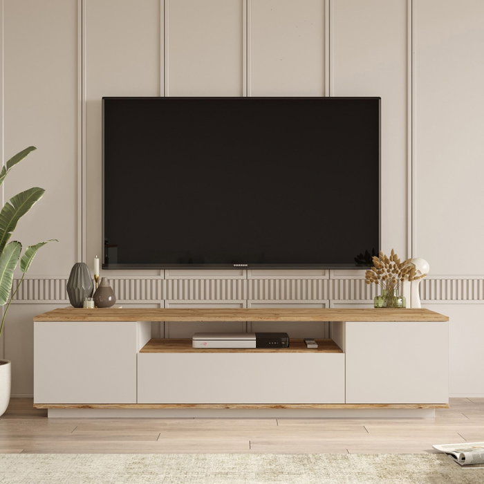 Hanah Home Ave7-Aka Soporte para TV Pino Atlántico y Cashmere Hanah Home Ave7-Aka Soporte para TV Pino Atlántico y Cashmere